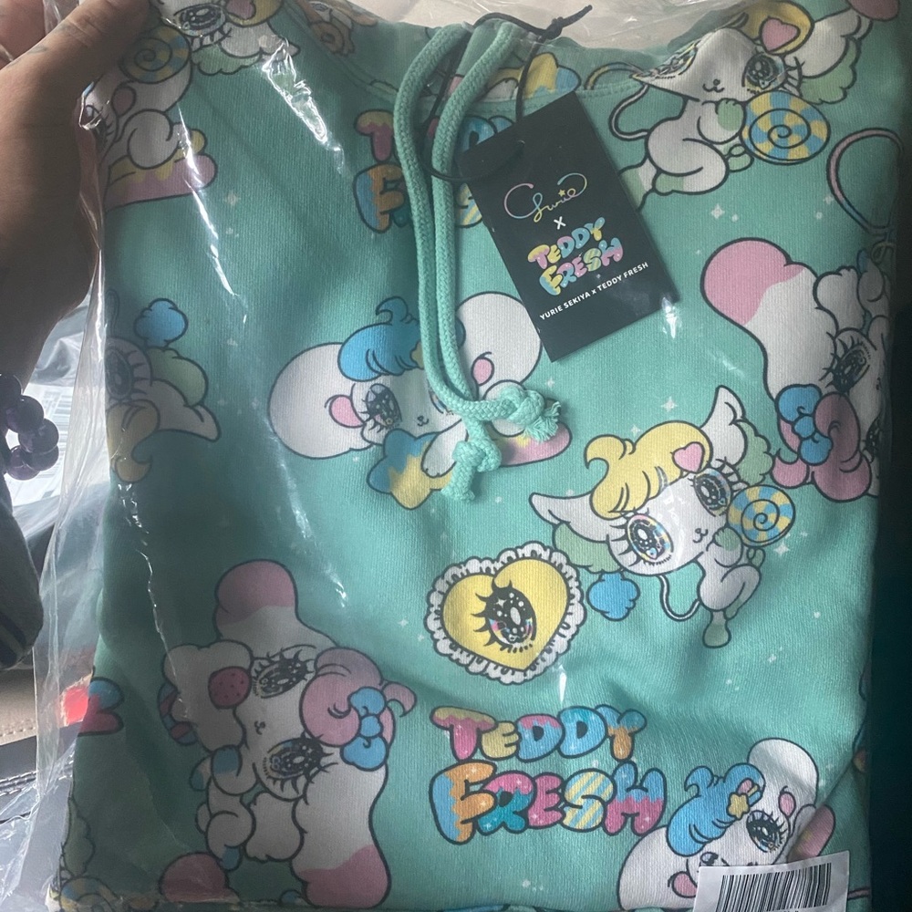 New Teal Teddy Fresh X Yurie Sekiya Hoodie